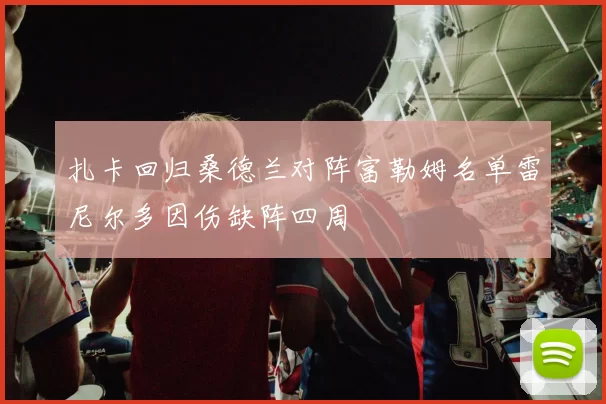 扎卡回归桑德兰对阵富勒姆名单雷尼尔多因伤缺阵四周